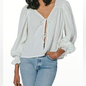 Cleobella Cali front tie organic blouse - size small